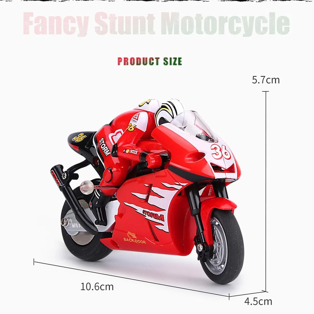 Moto radiocomandata, 8012, con giroscopio e acrobazia, 2,4 G, ad alta velocità, con portata di 30 m, sterzo proporzionale, pneumatici in gomma per tutti i terreni, verde