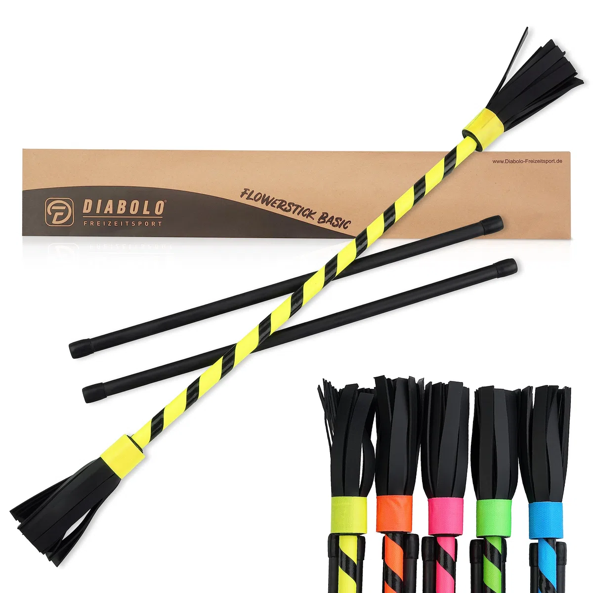 Diabolo Freizeitsport Diabolo Recreation Sport Flowerstick Basic (Giallo), Giocoleria con Bacchette, Attrezzi da Giocoleria, per Principianti