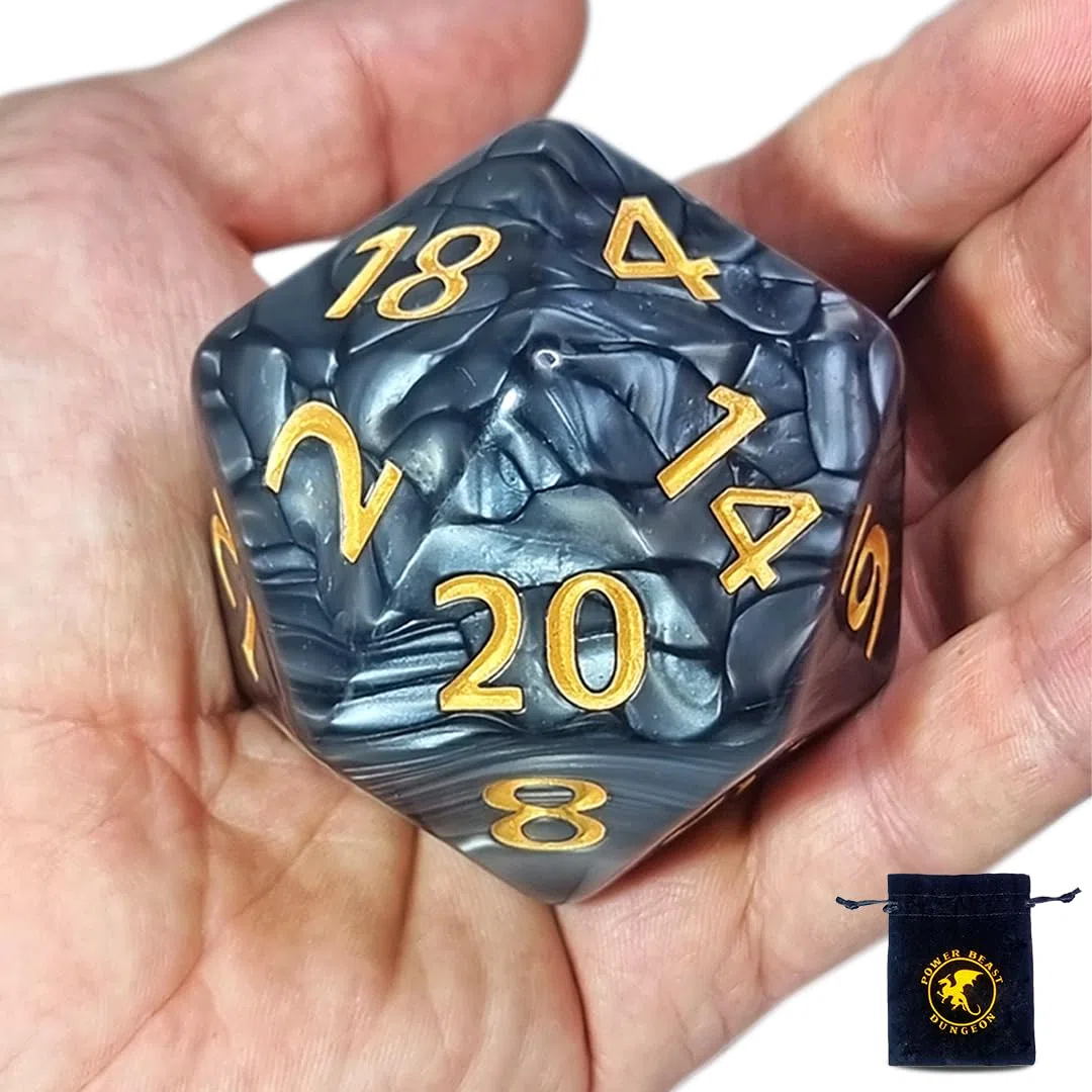 Dungeon D20 - Dadi giganti da 55 mm + borsa per i dadi, D&D, Dungeons and Dragons, DND, dadi poliedrici.
