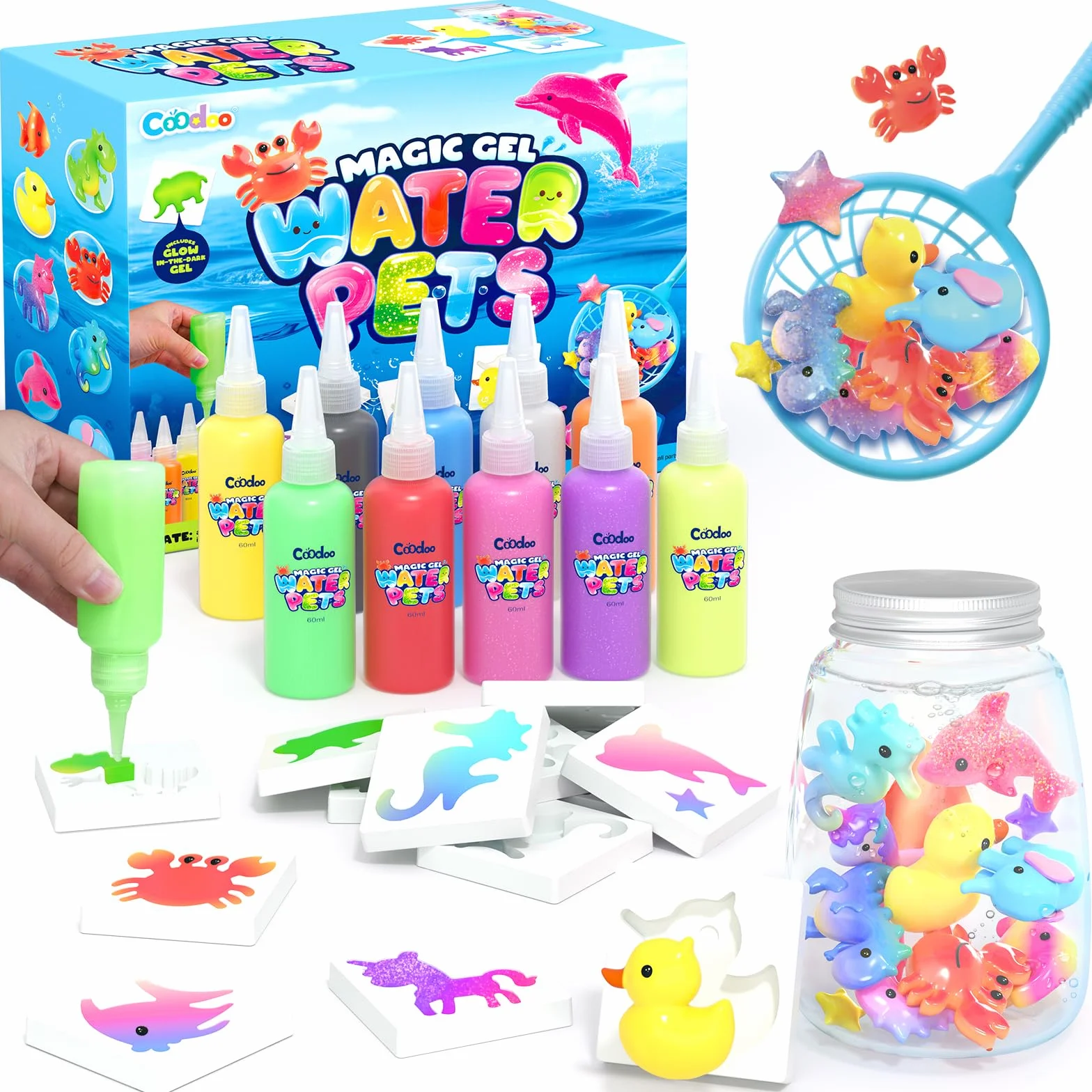 Kit di gel ad acqua, giocattoli artigianali per ragazzi e ragazze, per bambini dai 3 anni in su, pittura artistica e artigianale per bambini, si illumina al buio per ragazze dai 6 agli 8 anni