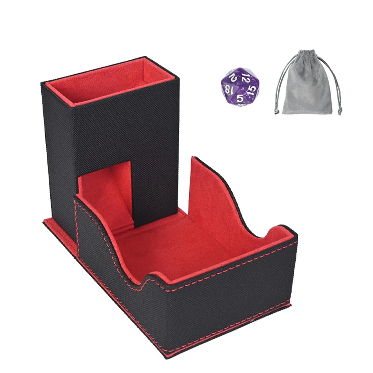 Elifel Vassoio magnetico per dadi in pelle PU, torre porta dadi pieghevole 3 in 1, tappetino per giochi da tavolo MTG RPG DND Dungeons and Dragons DND Regalo