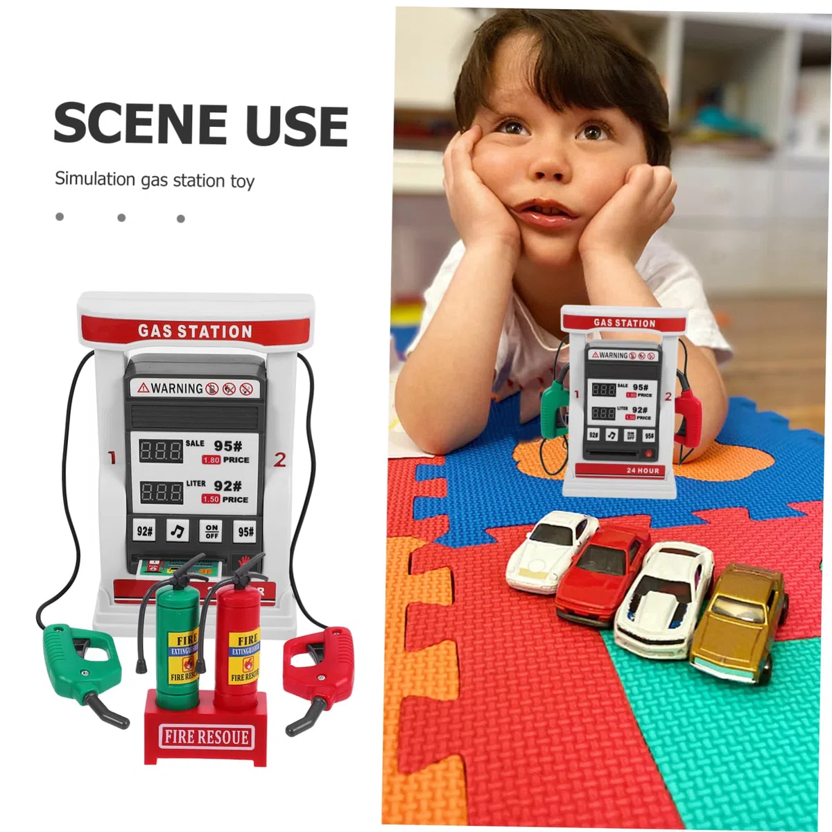 Giocattolo Stazione per Ragazzo Ragazza in Plastico, Design Self-service per Sviluppare Abilità Manuali, Set Educativo e Ricreativo