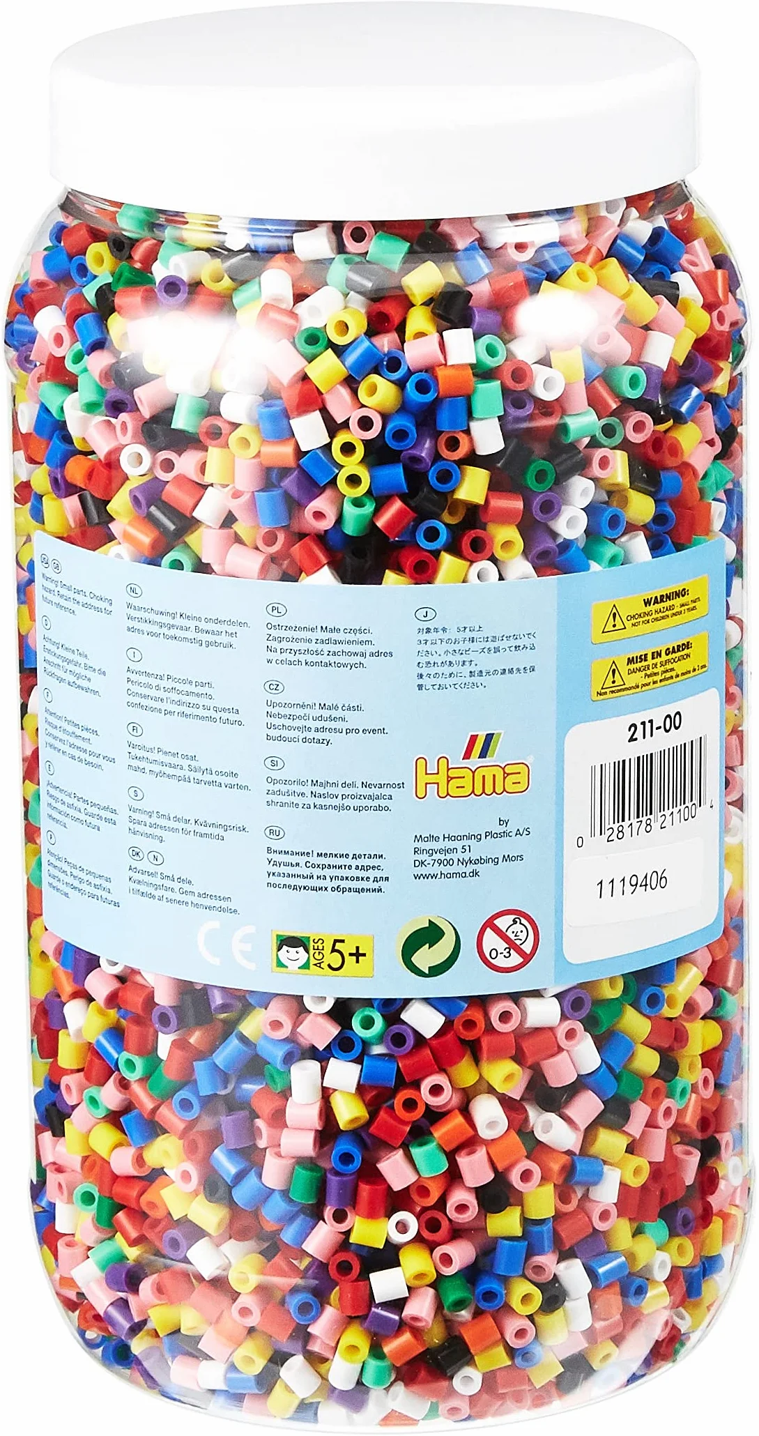 Hama 267 2110 - Barattolo di Perline, Colori Assortiti, 13.000 Pezzi