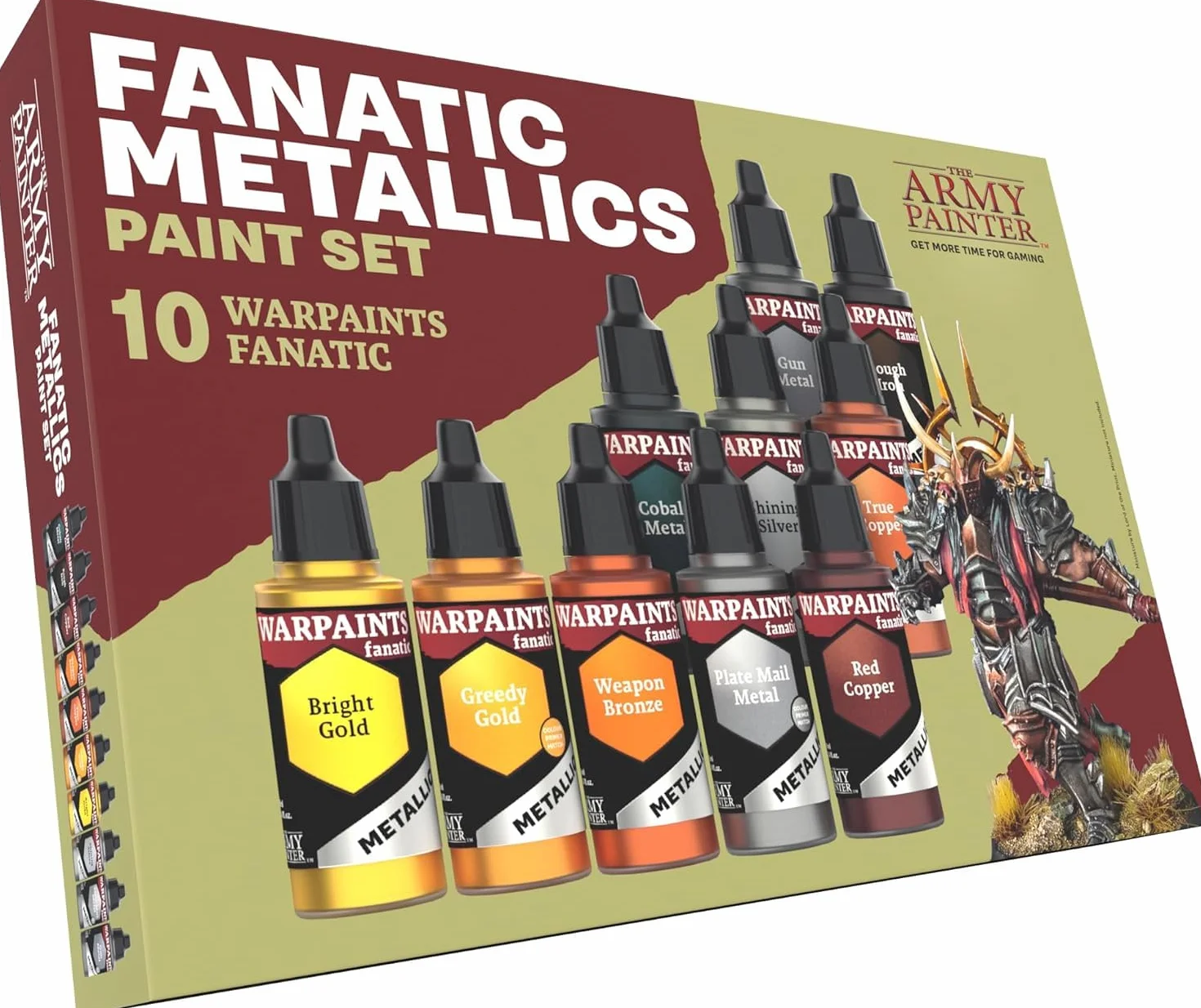 The Army Painter Warpaints Fanatic: Metallics Miniature Paint Set, 10 Vernici Acriliche Metallizzate da 18ml, Incl. Oro, Rame, Metallo, Bronzo e Argento