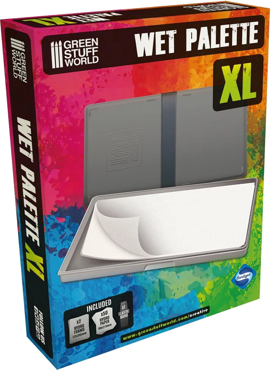 Green Stuff World Wet Palette XL Large - Wet Palette XL Antibatterica per dipingere figure in miniatura con colori acrilici