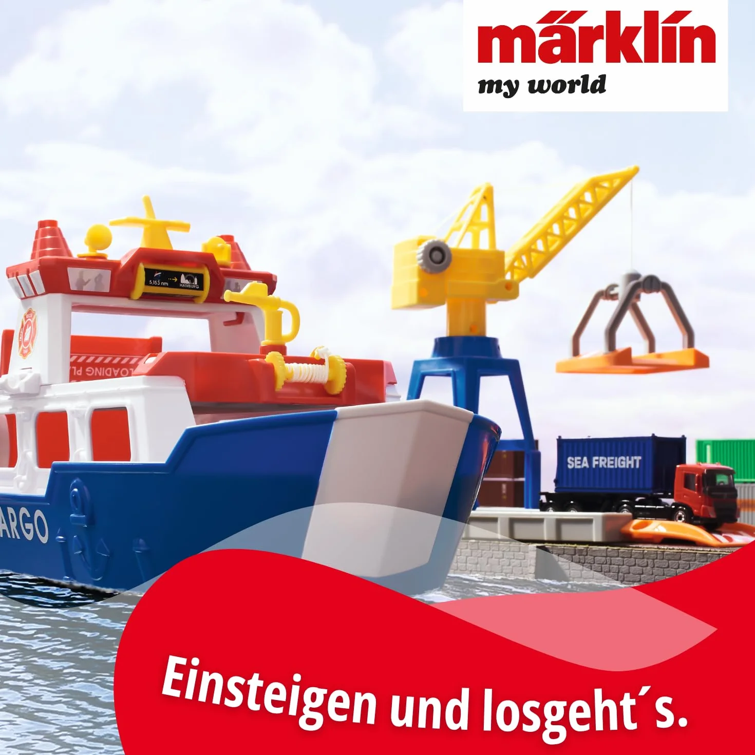 Märklin My World 72223 - Set da gioco con gru mobile, carico e scarico realistico, accessori per bambini dai 3 anni in su, H0