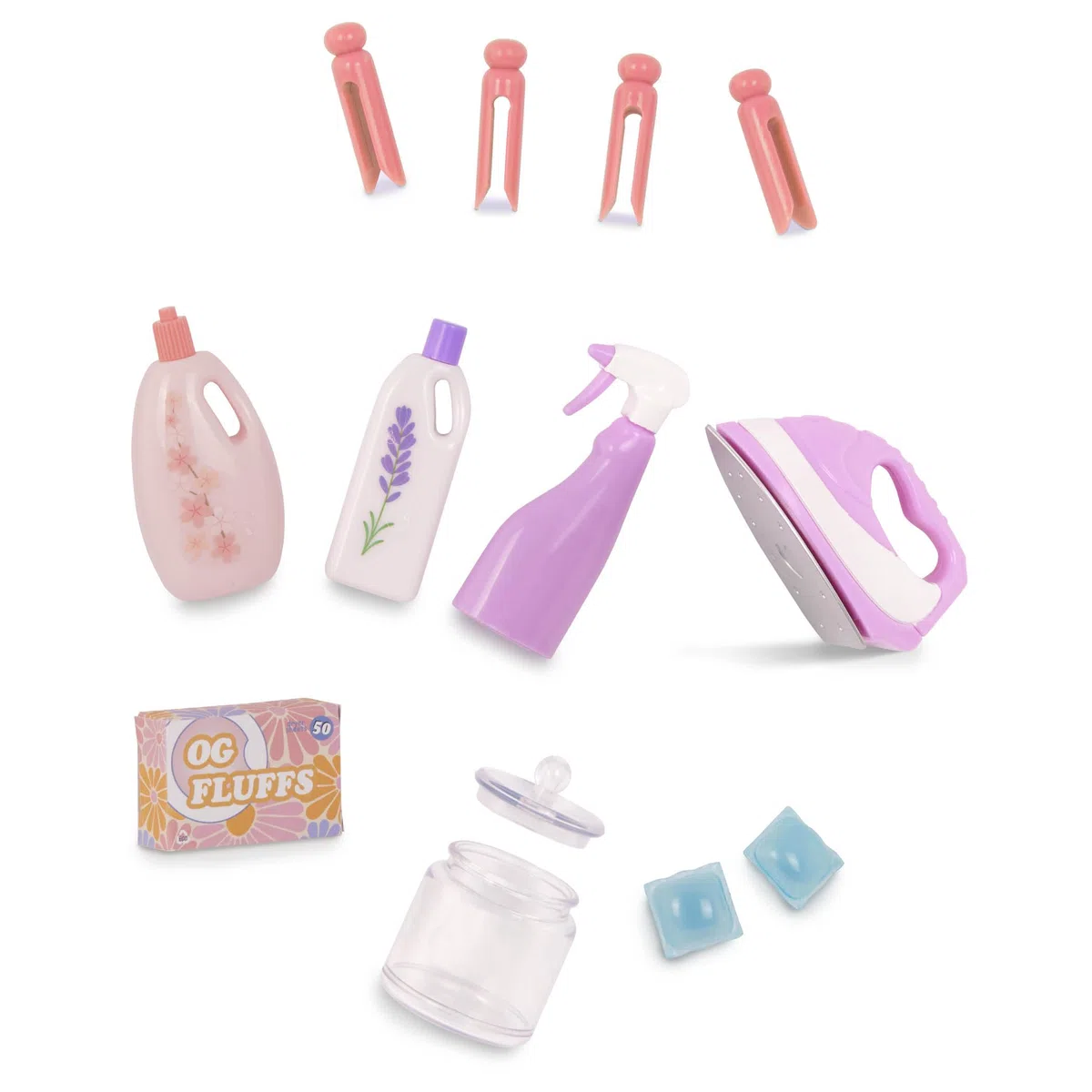 Our Generation - Giornata del bucato - Lavatrice per bambole - Stendino, ferro da stiro e set di pulizia - Accessori per la casa delle bambole da 46 cm - Giocattolo per bambini dai 3 anni in su