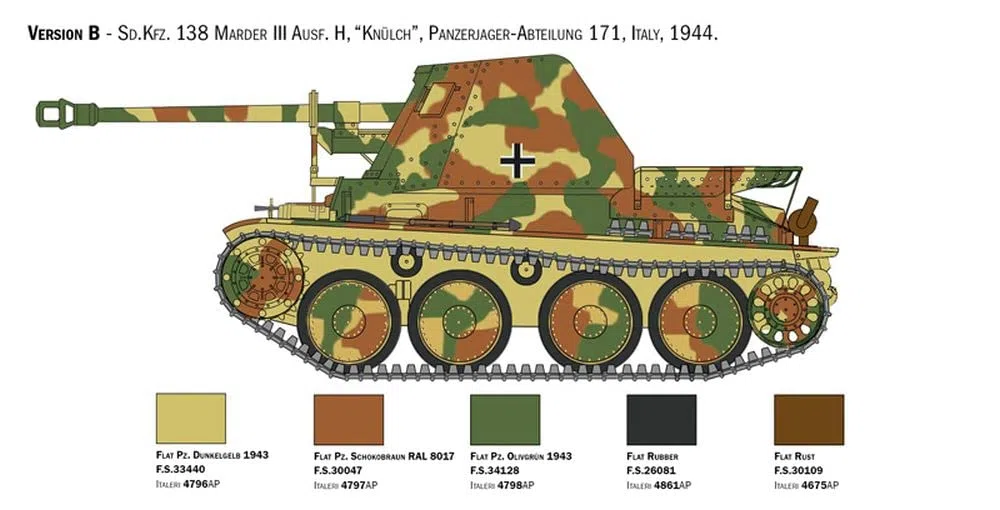 Italeri SD.Kfz 138 MARDER III Ausf.H Kit 1:35 IT6566 - Kit Mezzi Militari - Die Cast - Modellismo