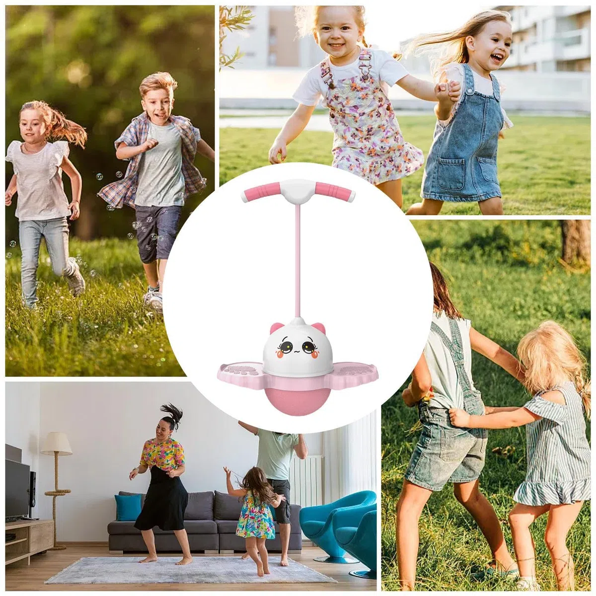 pogoes Stick per Bambini | palla di rimbalzo per bambini | Palla Equilibrio con Maniglia | Pogostick Balance Ball Palettibambini | Palla Salta Salta per L'allenamento dells'equilibrio e Lo Sport