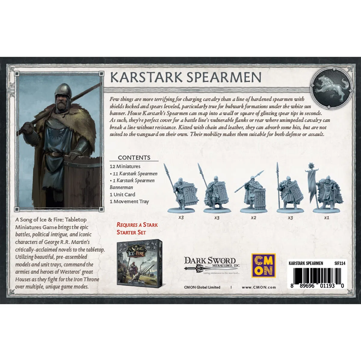 CMON A Song of Ice and Fire Tabletop Miniatures Karstark Spearmen Strategy Game for Teens and Adults Ages 14+ 2+ Players Average Playtime 45-60 Minutes Made by, (SIF114)