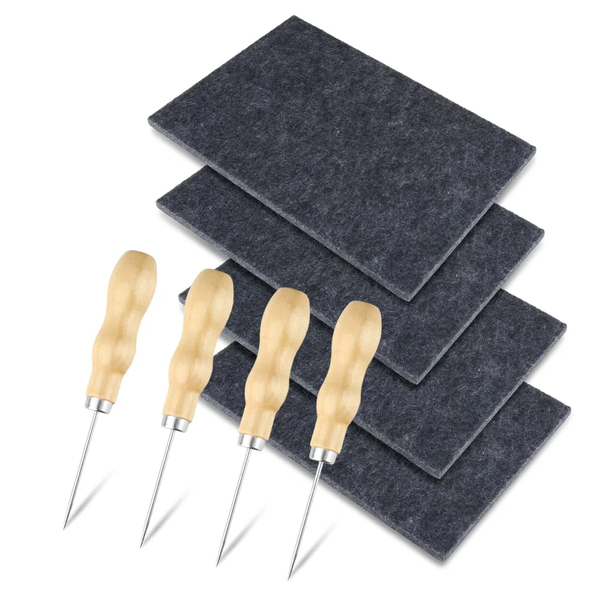 AILUYA Set di 4 ferri da formicolio in legno, per bambini, set di 4 feltrini da 20 x 30 x 0,9 cm, con 4 ferri da formicolio fai da te per bambini e adulti, regalo di compleanno