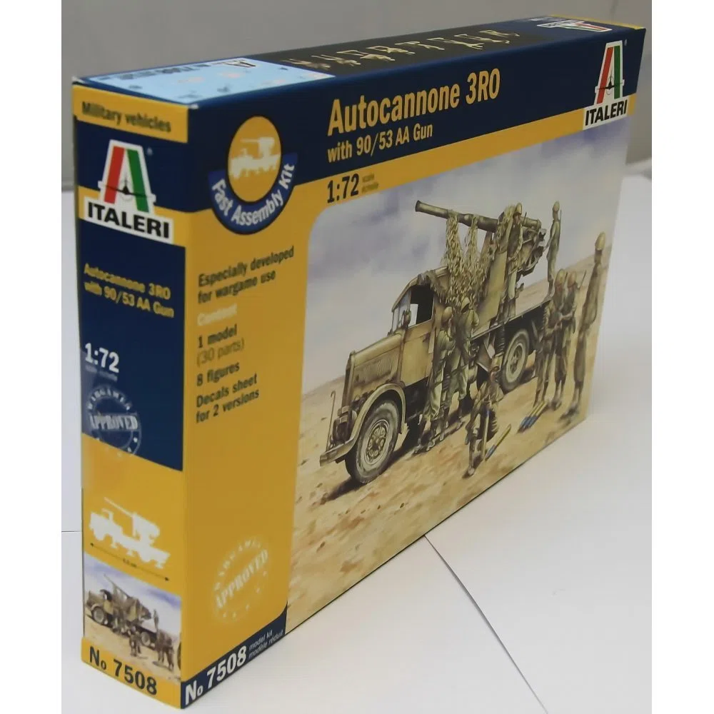 Italeri 7508 - Autocann.3 Ro W/90/53aa Gun - Fast Assembly (1 Pcs) Model Kit Scala 1:72