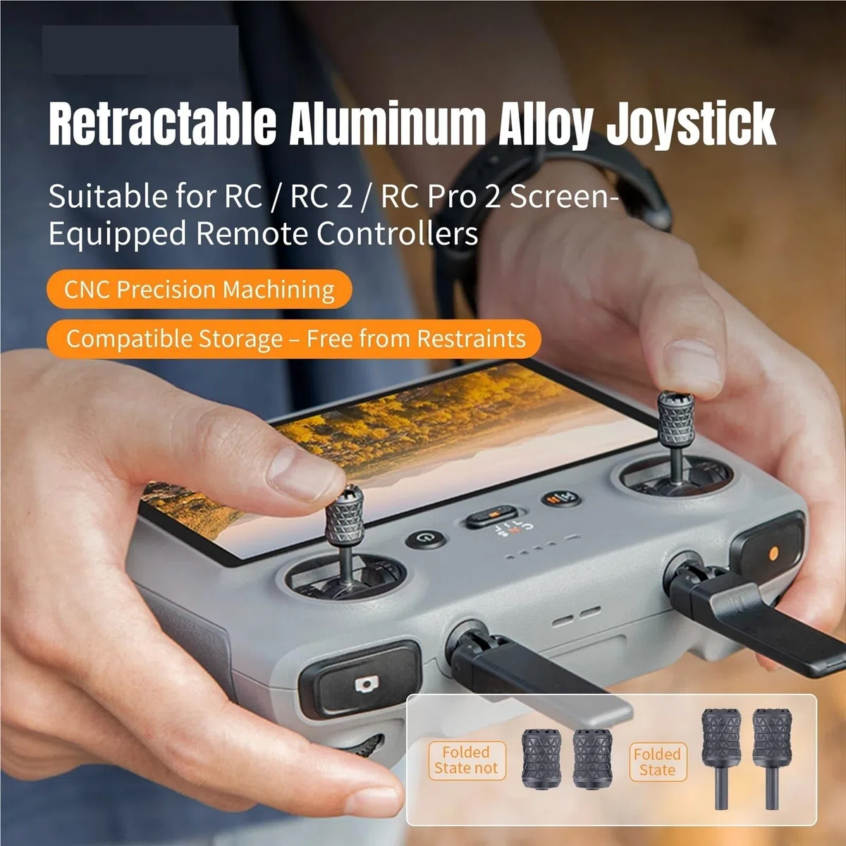 Joystick Pieghevole In Metallo For Drone, Compatibile Con Accessori For Telecomando For Schermo Dji Rc2/Rc Pro2 Estensibili For Neo 2/Mini 5 Pro