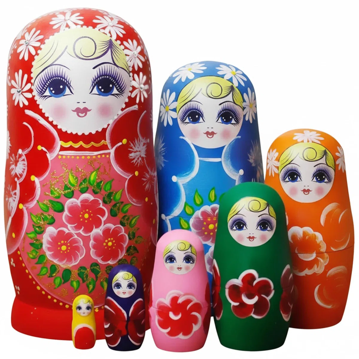 Set di 7 bambole russe che nidificano, matrioska in legno con stampa girasole, giocattolo decorativo per collezionisti di bambini e adulti