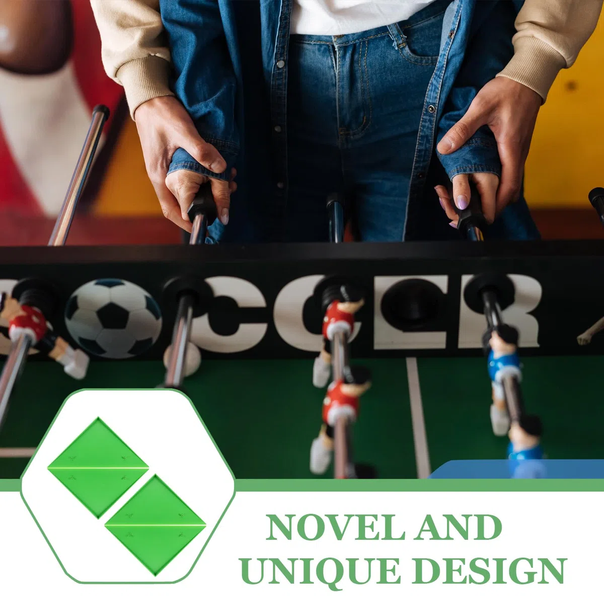 BESPORTBLE Set di 4 rampe angolari da tavolo, calcetto e illuminazione per calci balilla, paraspigoli per calci da tavolo, per calcetti, calcetti, parti da calcio, triangolo bordo