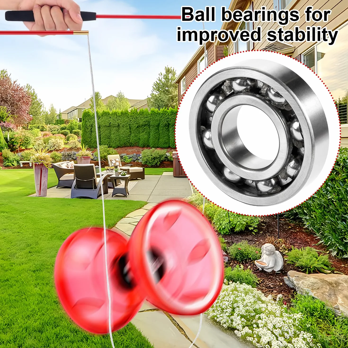 Diabolo con Cuscinetti a Sfera, Diametro 12 cm, Grande diabolo con Cuscinetti a Sfera, Giocattolo da Giocoleria, Adatto ad Adulti e Principianti (Blu)