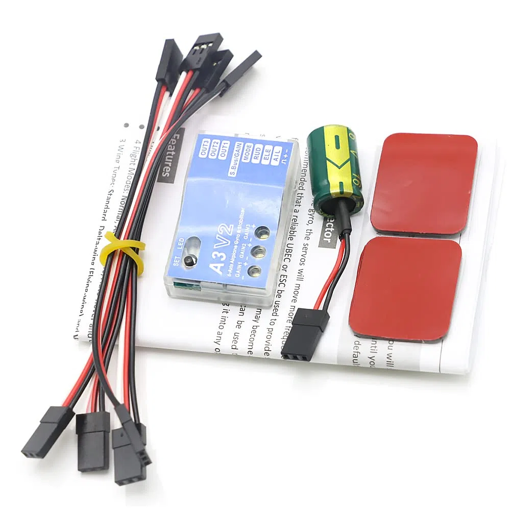 Controllore di Volo Sistema di stabilizzazione del controllore di Volo giroscopico RC a 3 Assi per Aereo ad Ala Fissa RC
