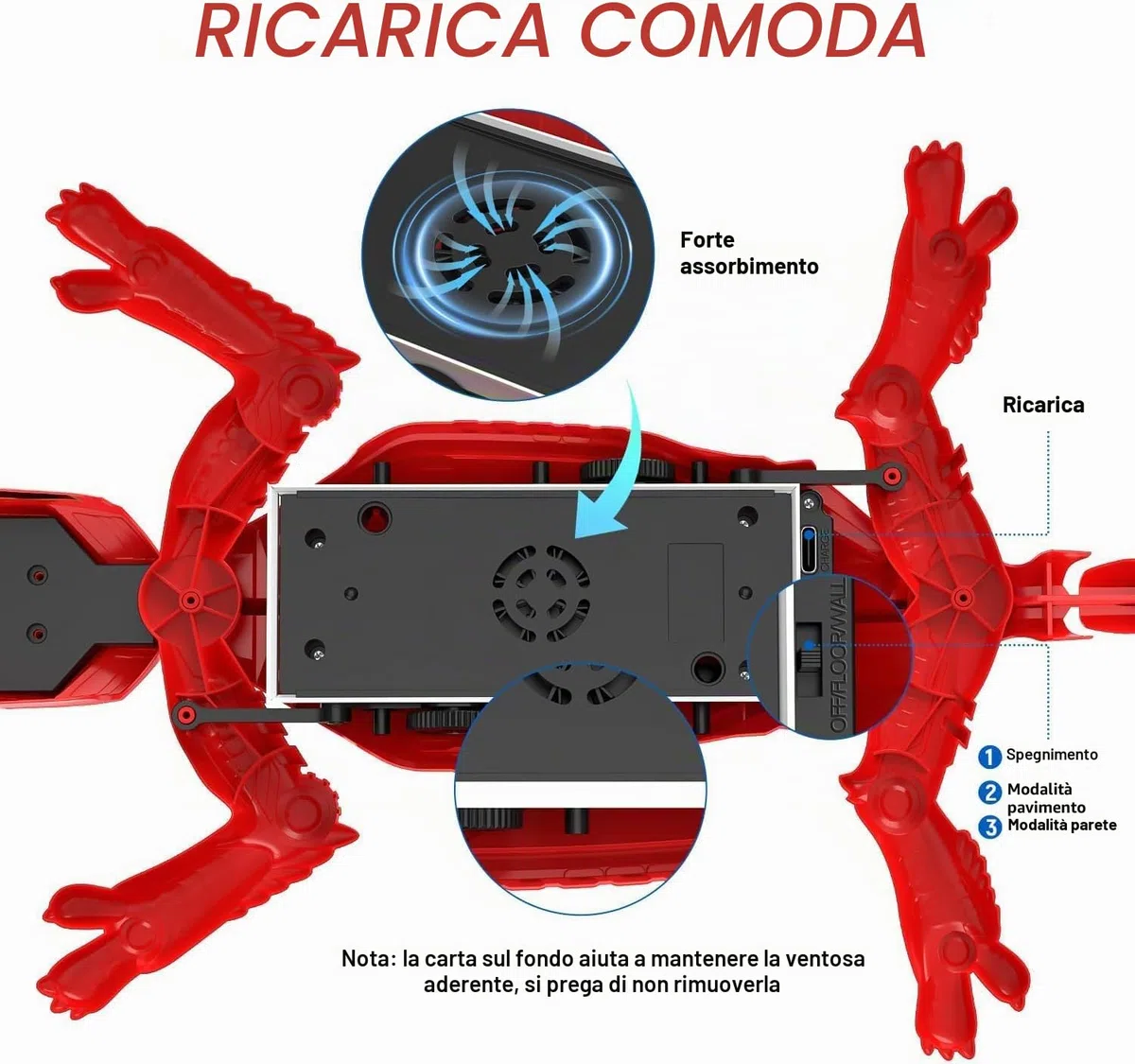 Mieryd Geco Telecomandato, Lucertola Telecomandata muro con occhi LED, Spider RC Robot Giocattolo Bambini, Interattivo Gioco lucertola si arrampica sui muri, Regalo Compleanno Giochi Bambino 3-8 Anni