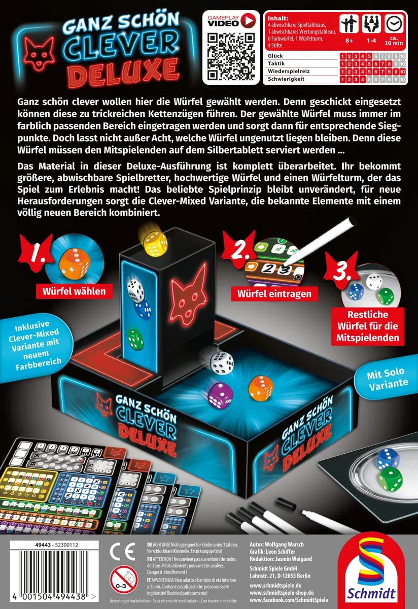 Schmidt Spiele 49443 - Gioco di dadi Abbastanza Clever Deluxe, gioco di famiglia, colore: Nero