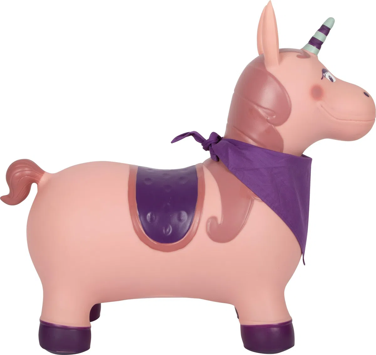 small foot Animale saltellante unicorno, giocattolo per saltellare gonfiabile con bandana e pompa per l'aria, per interni ed esterni, fino a 50 kg, per bambini dai 2 anni, 12786