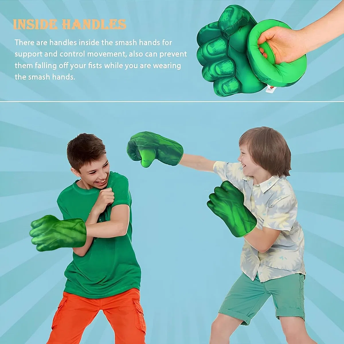 Guanti da Boxe Eroi - Guanti Morbidi in Schiuma per Cosplay, Natale, Halloween e Compleanno (1 Paio, Verde)