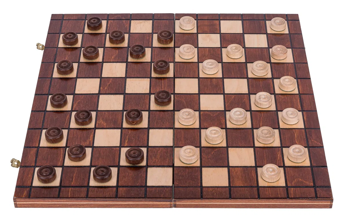 SQUARE - Dama - 100 Caselle - Legno - 40 x 40 cm - Checkers