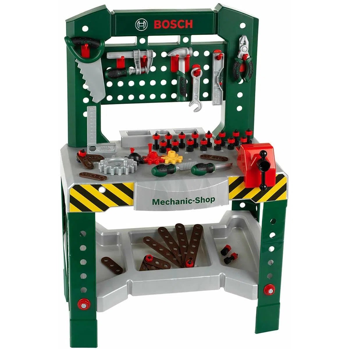 Theo Klein 8574 Banco da Lavoro Bosch da 77 Pezzi con cacciavite, Chiave Inglese, Martello e Molto Altro, Piano di Lavoro con Funzione, 57 x 35 x 86 cm, Giocattolo per Bambini a Partire dai 3 Anni