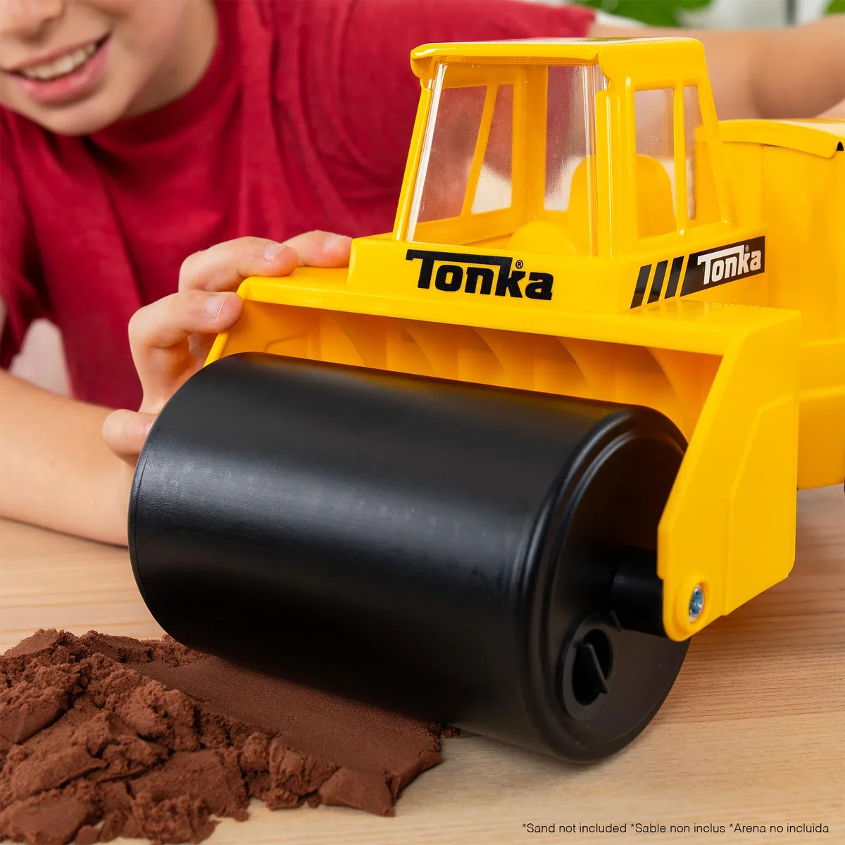 Tonka Rullo Compressore in Acciaio, Struttura Resistente in Vero Acciaio, Giocattolo da Demolizione Giallo con Movimenti Realistici, Per Bambini e Bambine dai 3 Anni in su