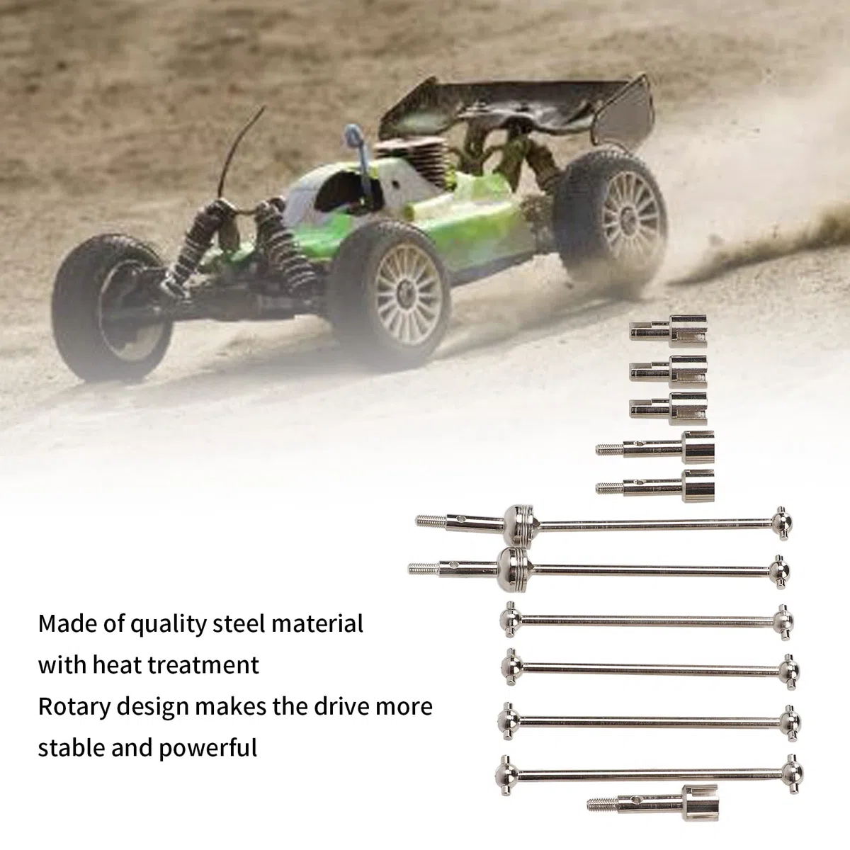 Kit Albero di Trasmissione CVD RC, Set di Giunti Dogbone per Albero di Trasmissione in Acciaio Set di Pezzi di Ricambio per L'aggiornamento del Trattamento Termico per WLtoys 144001 RC Car
