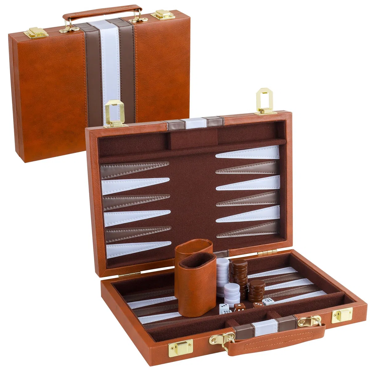 Generic Backgammon - Gioco da tavolo per adulti. 2 giocatori, 11 pollici, custodia in similpelle