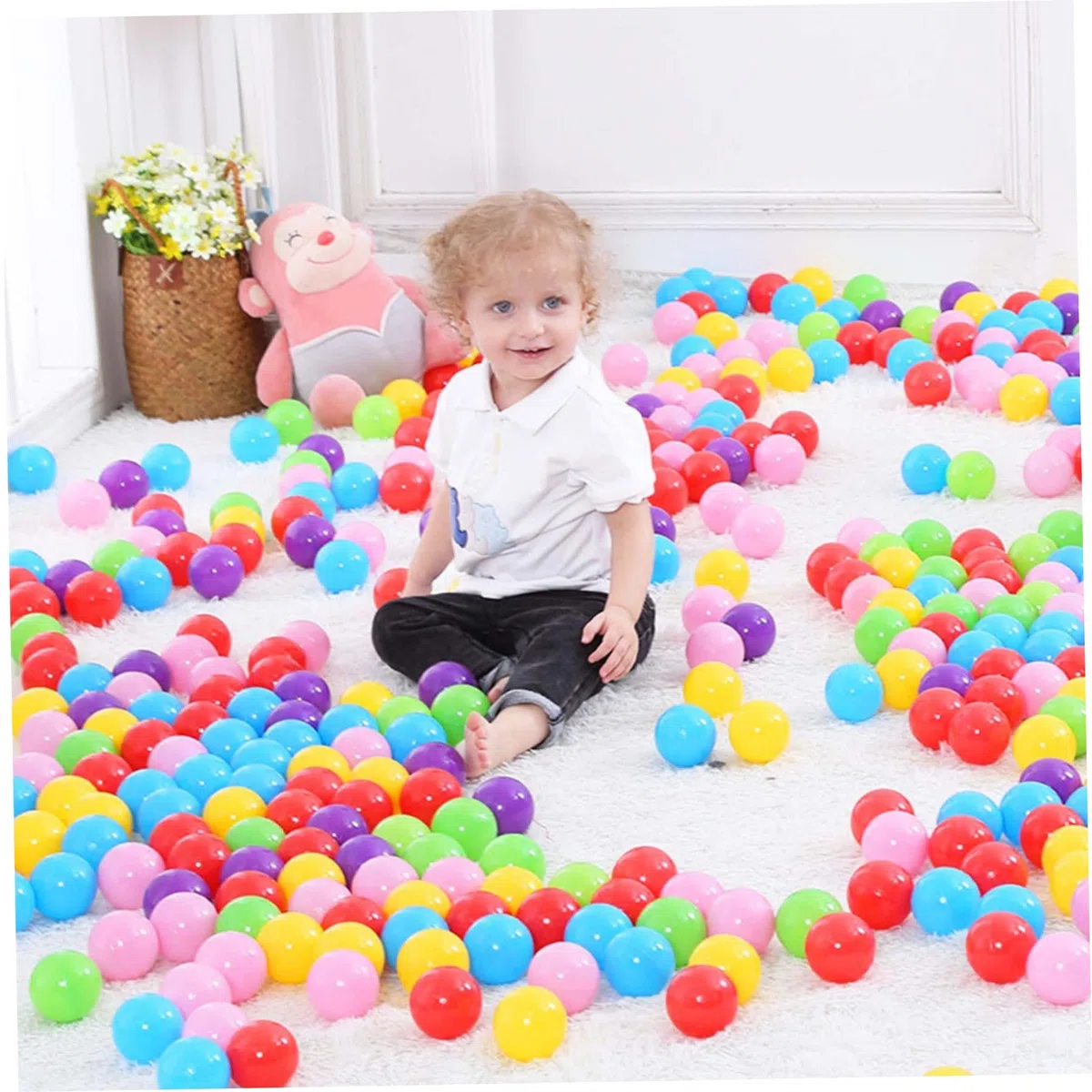 100 pezzi per bambini, piscina di palline rotonde, piscina di palline, coloful, oceano, giocattoli per bambini, in plastica, per, ragazzi, ragazze, giochi per, con