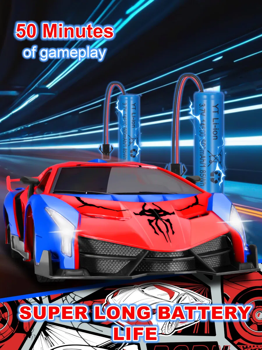 Kssvzz Auto Telecomandata, Spider Auto Radiocomandata da Corsa Veloce con Luci, Macchinine Giocattolo per Bambini 3 4 5 6 7 8 9 Anni Regalo Giochi Esterno Gioco