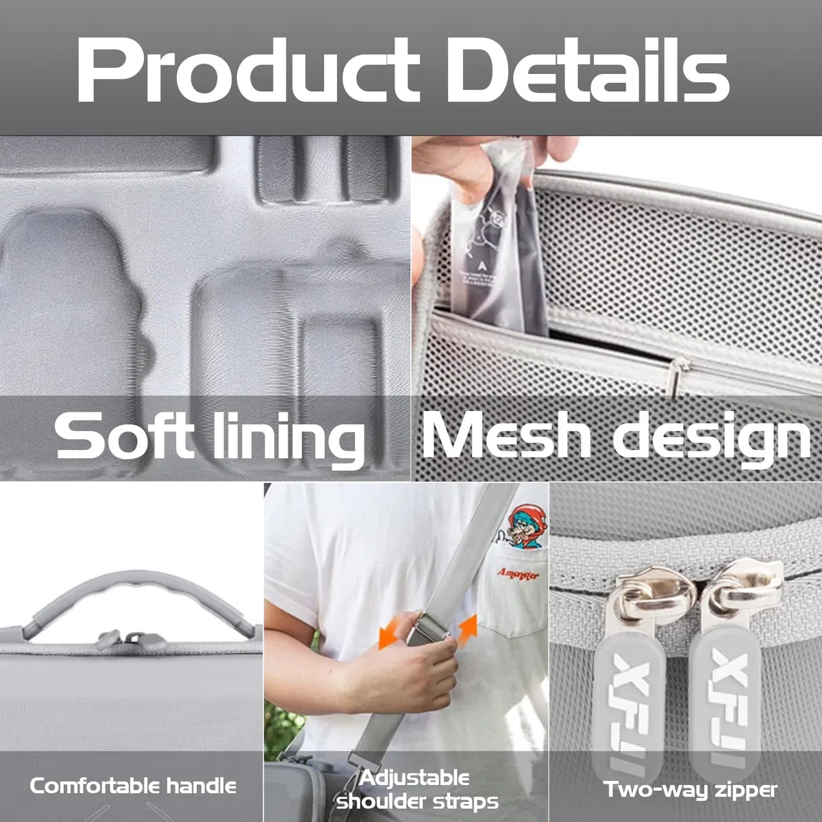 O'woda Custodia per DJI Mini 4K/ Mini2/ 2 SE, Borsa Rigida Viaggio Protettiva Grande Capacità Borse Impermeabile per DJI Mini 4K/ Mini2/ 2 SE Droni Accessori - Grigio