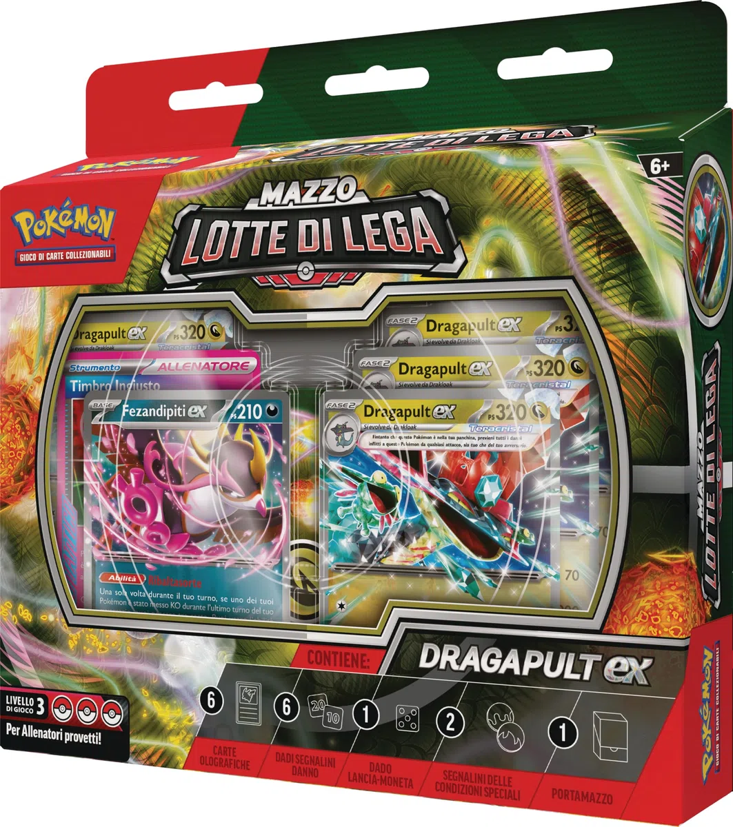 GCC Pokémon: Mazzo Lotte di Lega Dragapult-ex (un mazzo di 60 carte pronto per giocare con Dragapult-ex e Fezandipiti-ex)