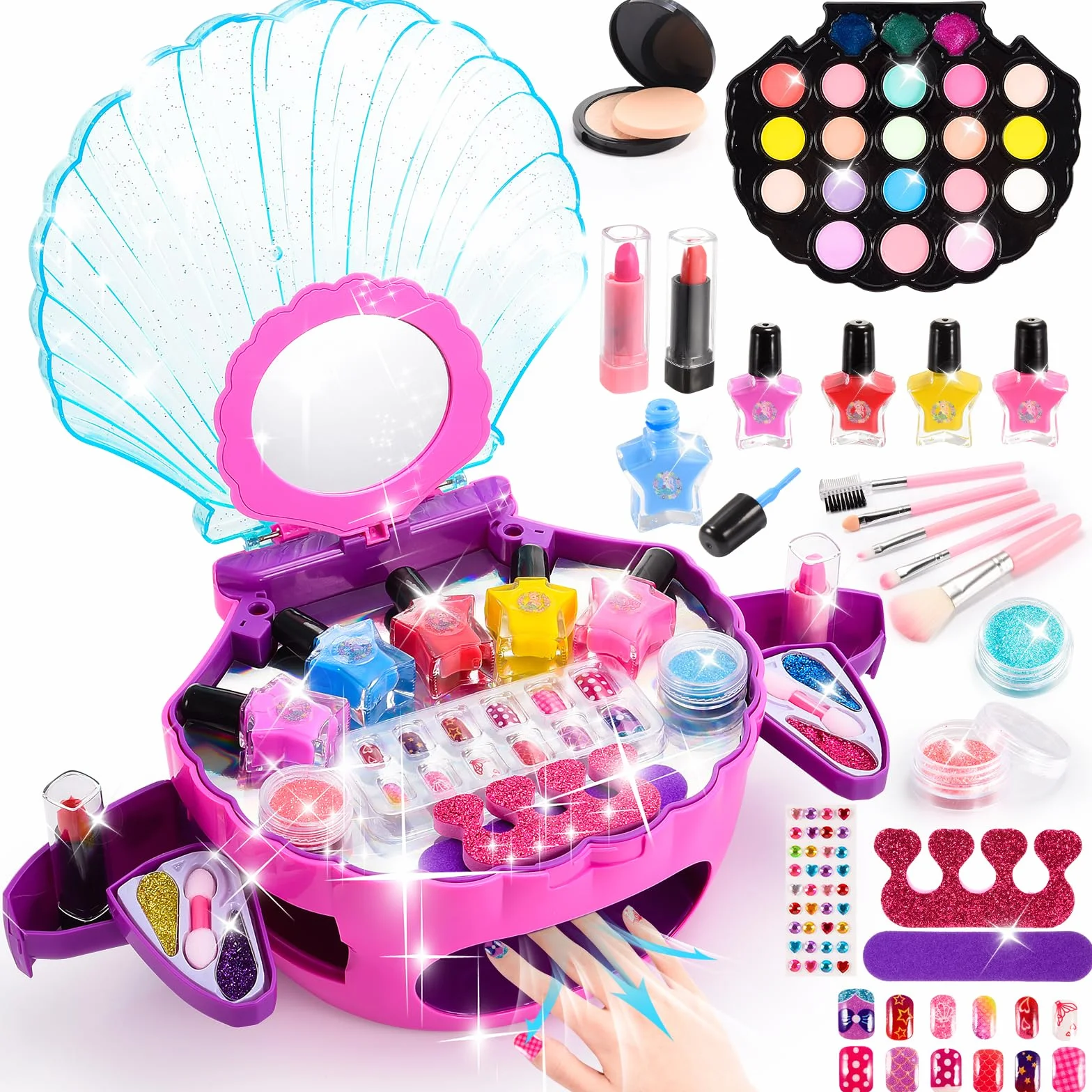 Trucchi Bambina 3 4 5 6 7 8 9 10 Anni, Regalo Bambini 5 6 7 8 Anni Trousse Valigetta Trucchi Bambina Giochi Bambino 5 6 7 8 Anni Sirena Smalti Bambini Compleanno Regalo Bimba 4-10 Anni Regali Natale