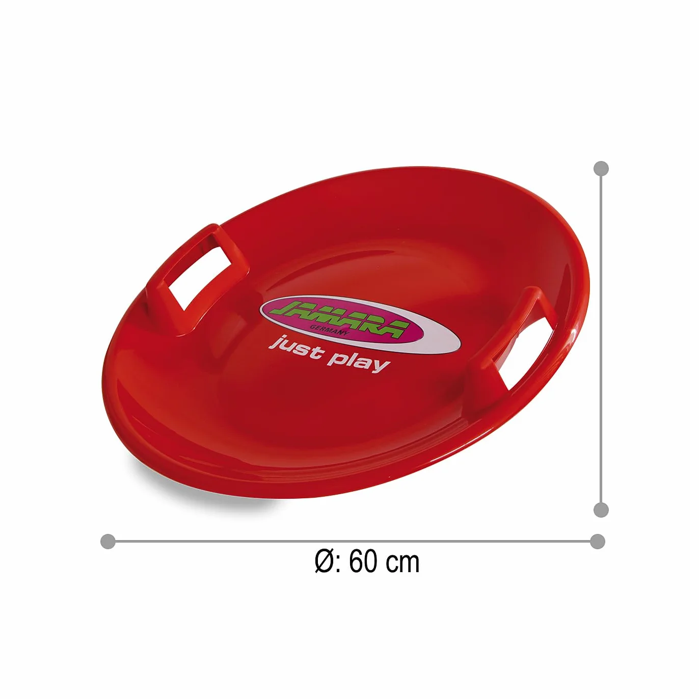 JAMARA - Piatto antiscivolo "Snow Play", 60 cm, manici su entrambi i lati, corpo in plastica resistente, peso leggero solo 555 g