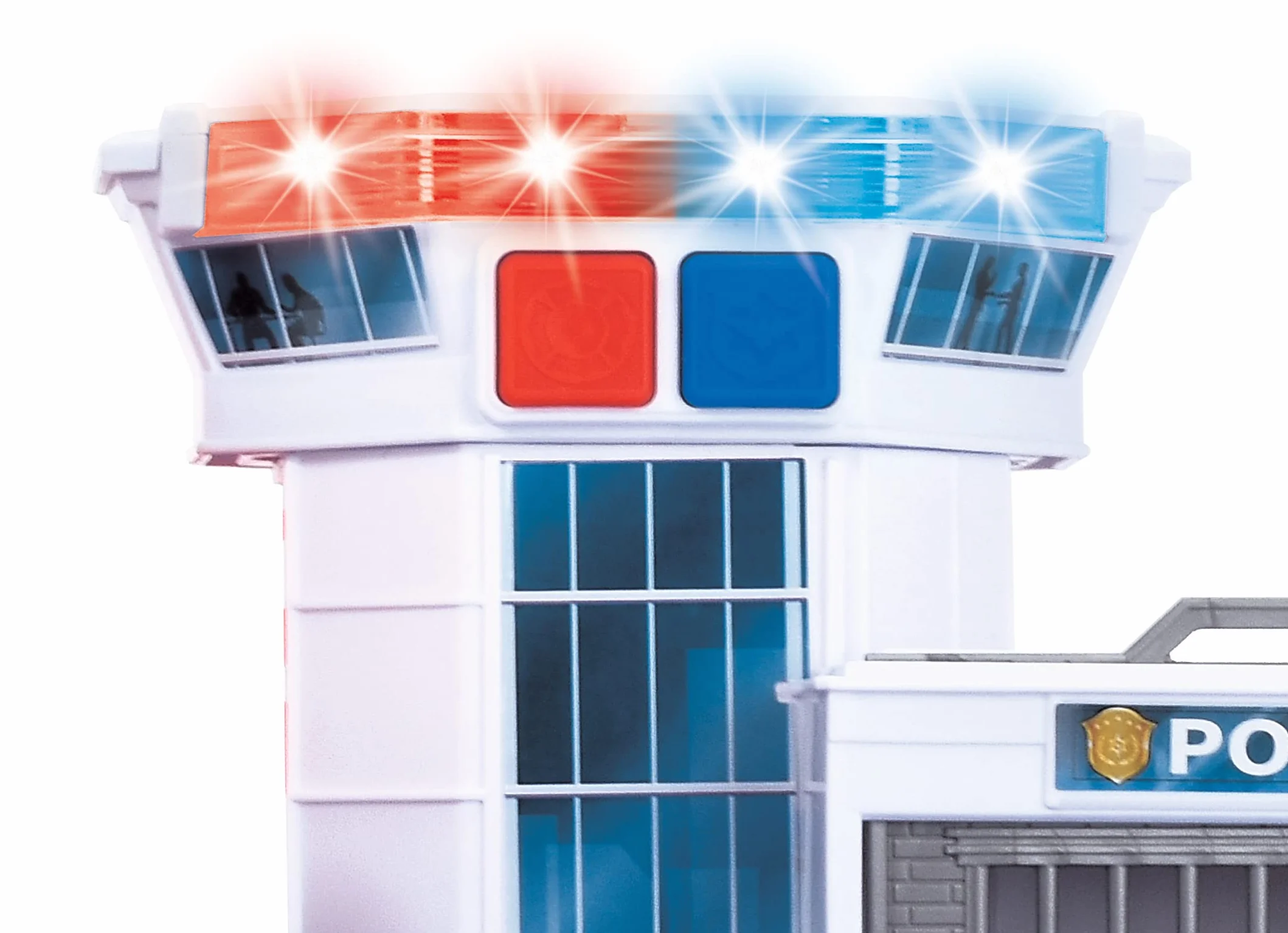 Dickie Toys 203719021 Vigili del Fuoco e della Polizia – Garage con 2 Auto Giocattolo con Ascensore, Luce Blu, Sirena, Funzione Estinzione, per Bambini dai 3 Anni, Multicolore