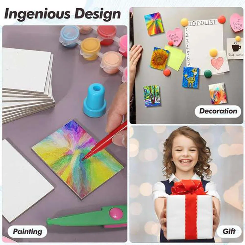 25 pezzi magnetici per pittura, mini lavagne magnetiche, vuote per pittura, arte, regalo, decorazione fai da te