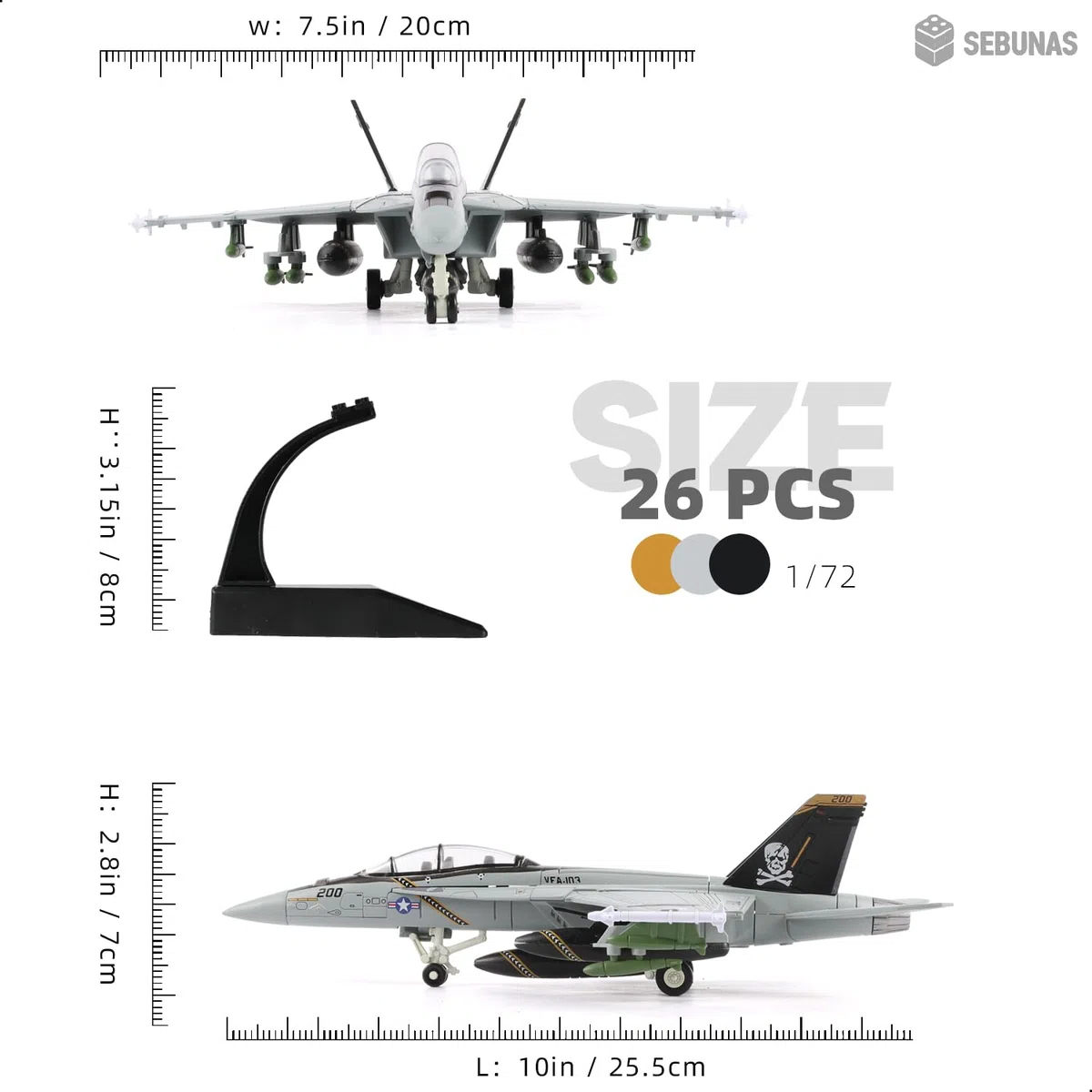 Kit di montaggio rapido in scala 1:72 F-18 Jolly Rogers Fighter Jet, in plastica, divertente giocattolo di montaggio di aeroplani, con supporto, regalo per bambini, adatto per regali di Natale