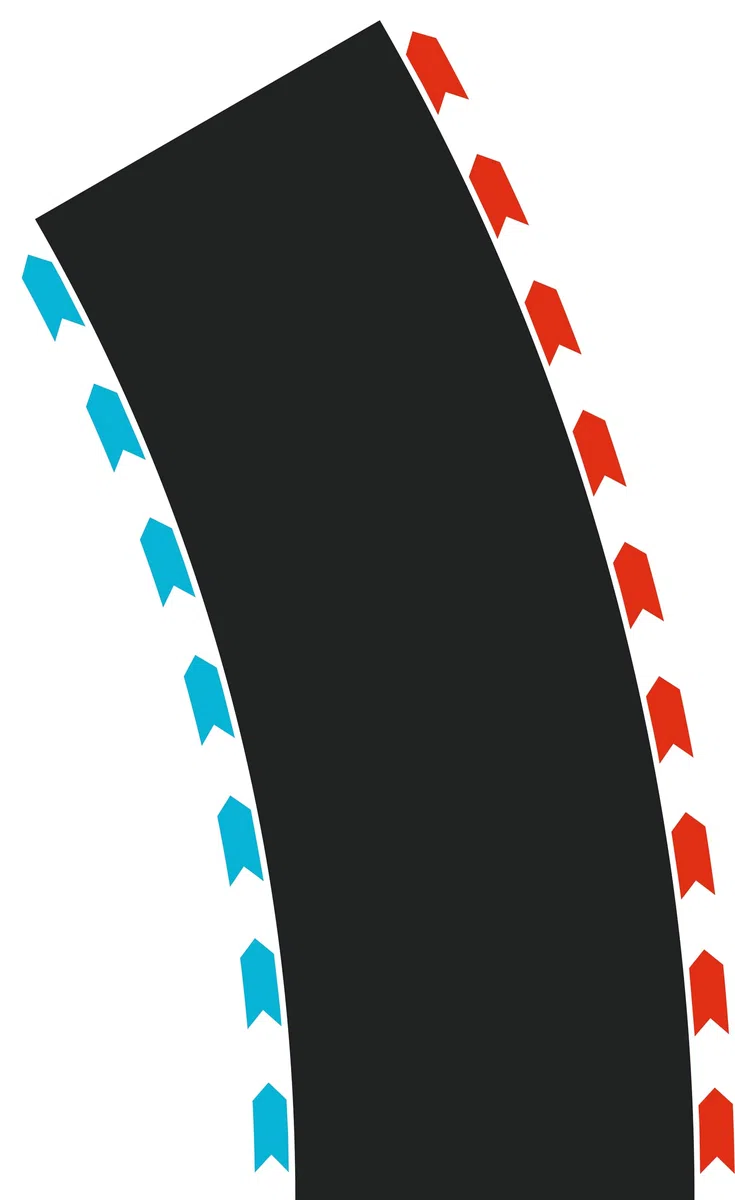 Track Pack Curves Radius, set di estensione con 4 pezzi, sezioni angolari a 30°, 2 curve destra e 2 sinistre, perfetto per emozionanti guide dei binari