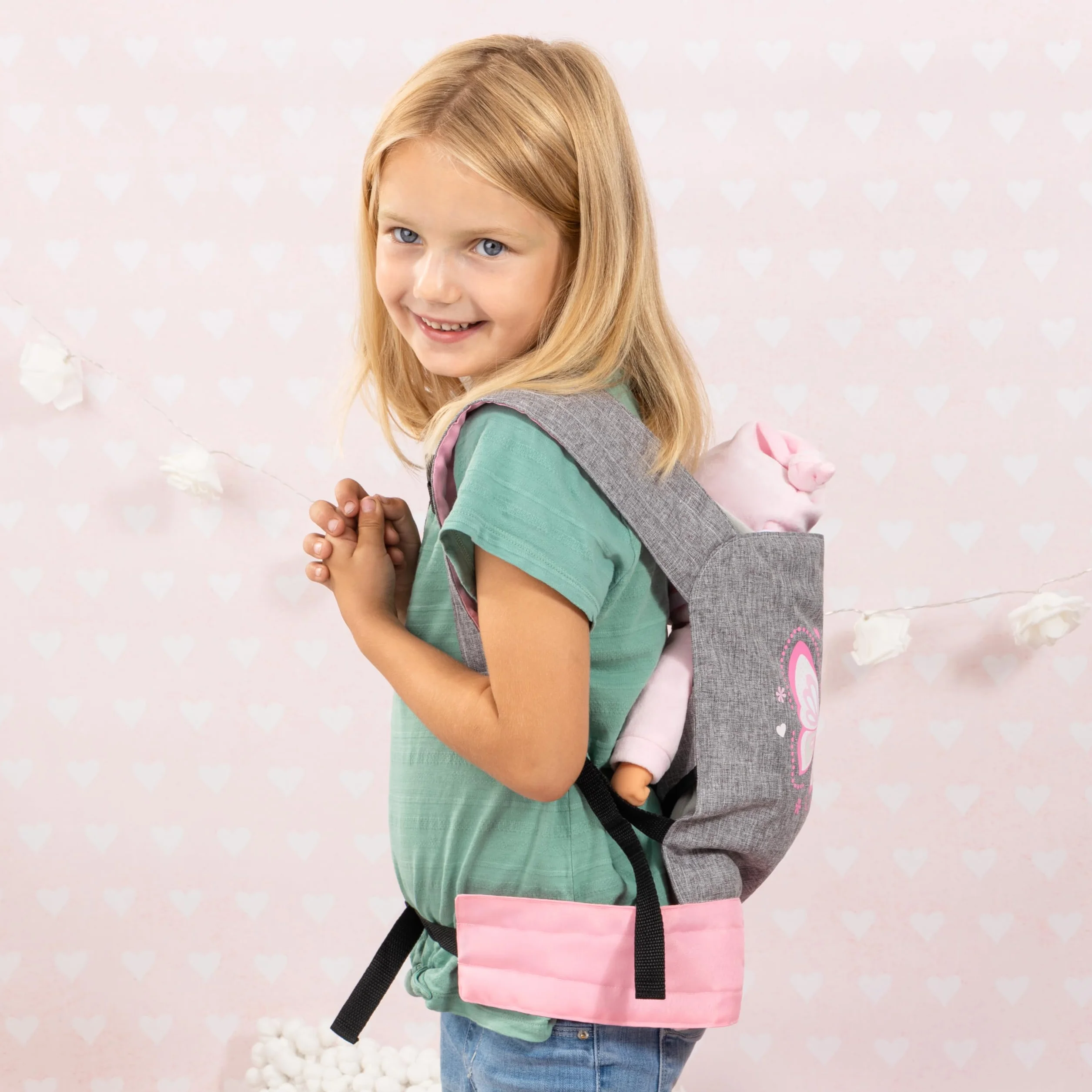 Bayer Design 62233AA Marsupio EasyCarry, Porta Bambola, Portatile Davanti e Dietro, Cinture Imbottite, Seduta Cucita, Accessori per Bambole