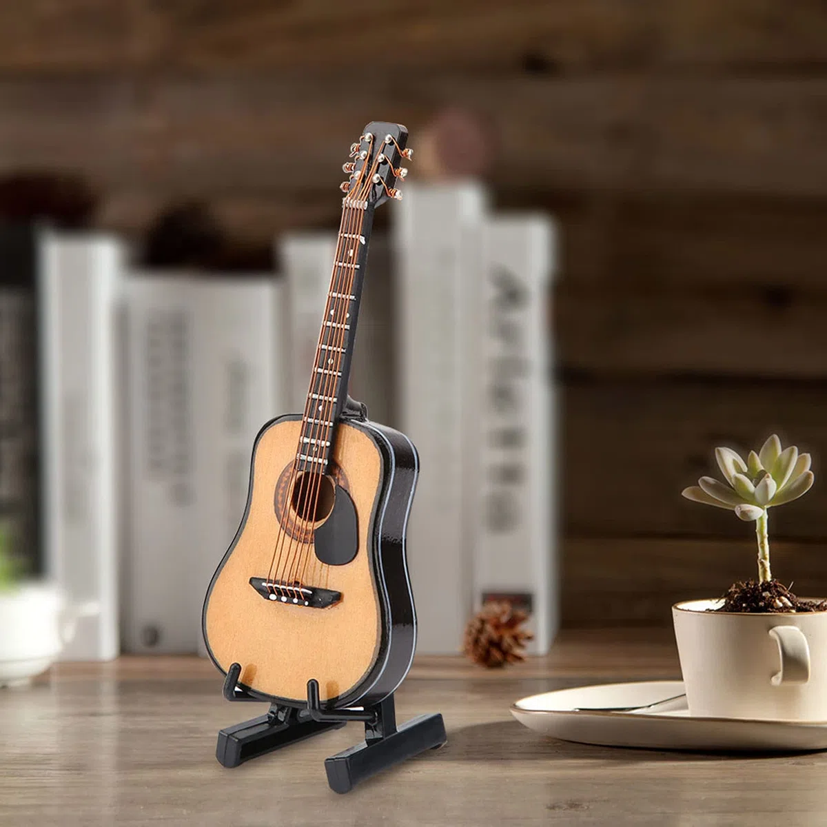 Axman Chitarre in Miniatura, Display Mini Ornamenti Craft Home Chitarra Decorazioni per Torte Decor (10 cm) Modello di Chitarra in Miniatura in Legno (10 CENTIMETRI)