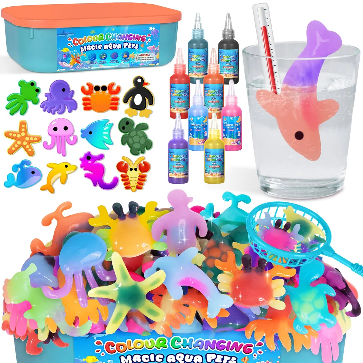 Thedttoy Magic Water Elf Kit Elfo Magico dell'Acqua Che Cambia Colore,22 Pz Gel Magico per Acqua per Bambini,Regalo Creativo per Ragazza di 3 4 5 Anni