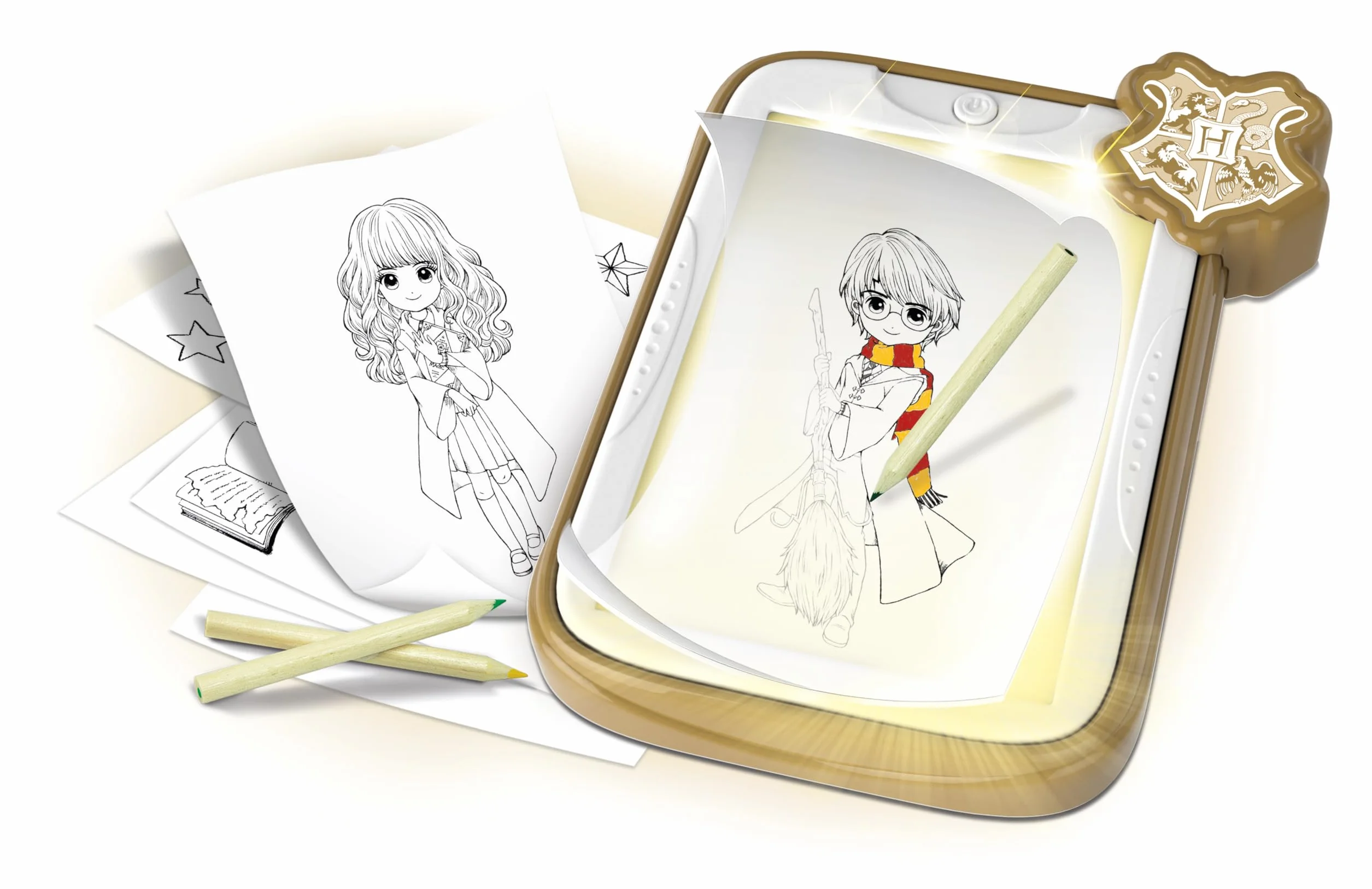 Clementoni Harry Potter LED Luminosa, Magica 7 Anni-Gioco Creativo Lavagna cancellabile-Set Disegno per Bambini, Multicolore, 18670