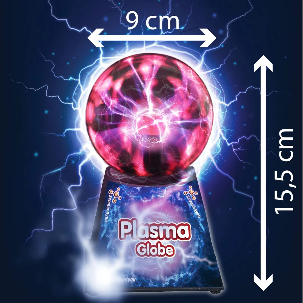 Science4you Sfera al Plasma per Bambini 8+ Anni - Palla Elettrostatica Con Attivazione Tocco e Vocale, Lampada Decorativa - Giocattoli Scientifici