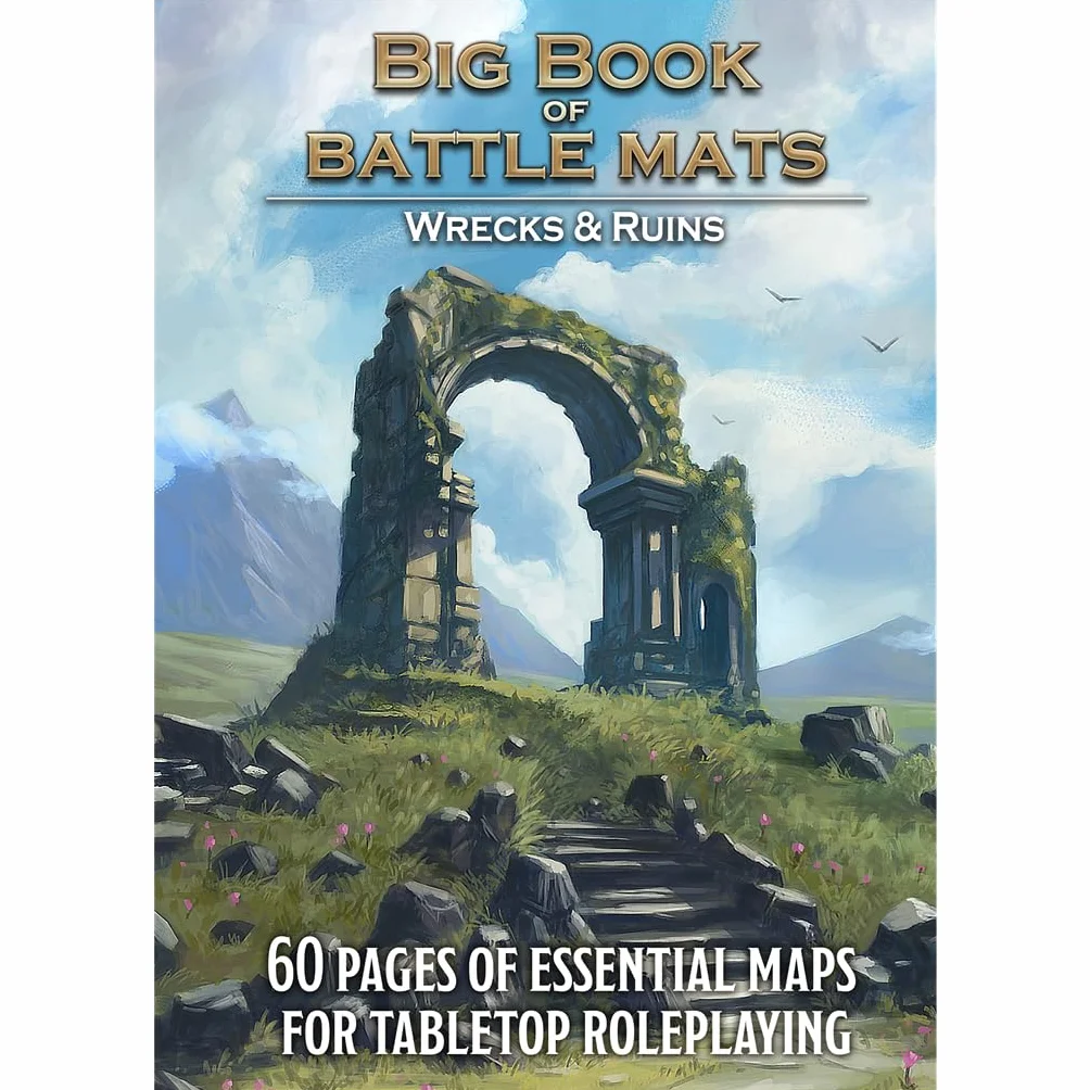 Big Book of Battle Mats Wrecks & Ruins - Libro di Mappe RPG per Giochi di Ruolo Fantasy - Loke Battlemats