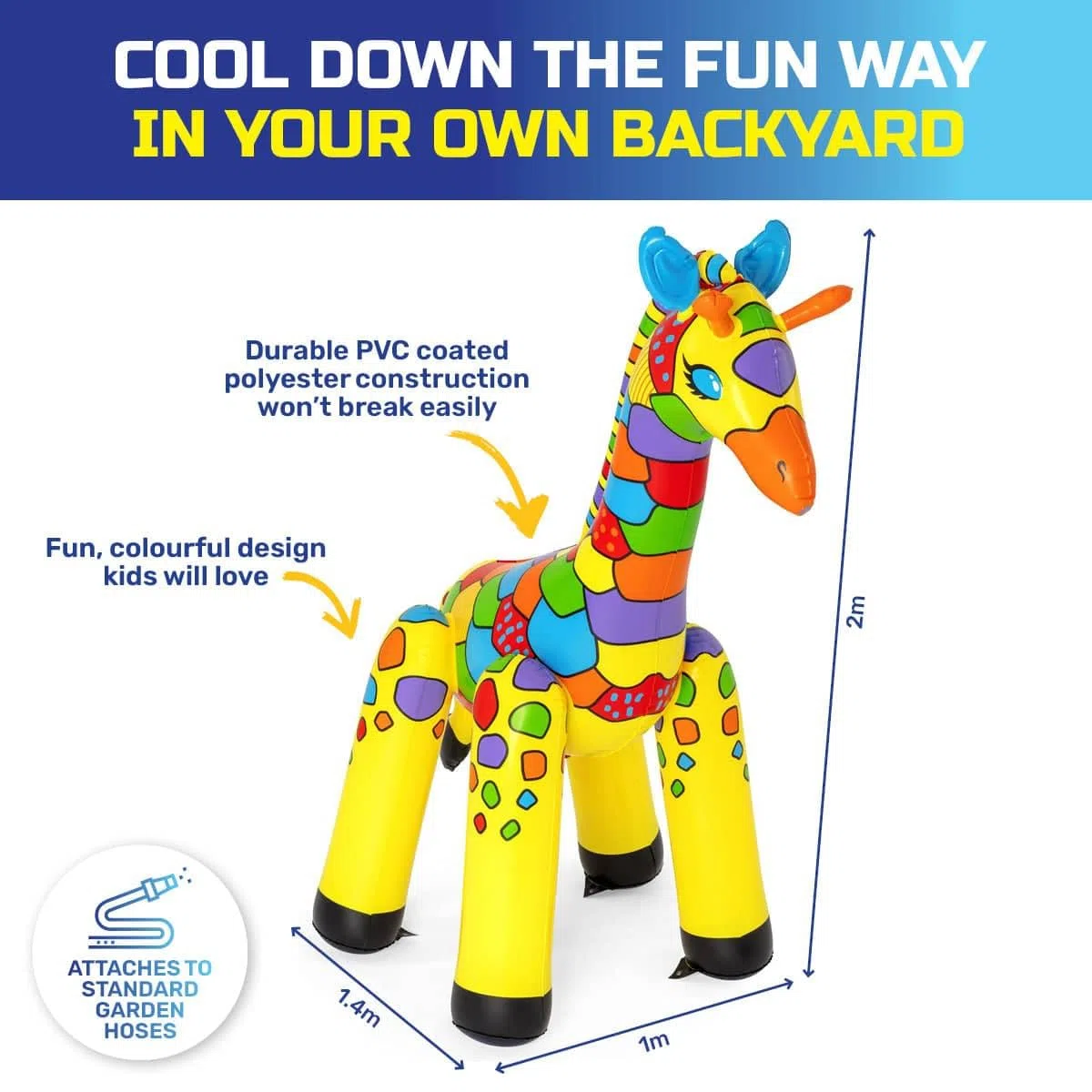Bestway 52384 Gioco spruzza Acqua a Forma di Giraffa, 2 Anni+