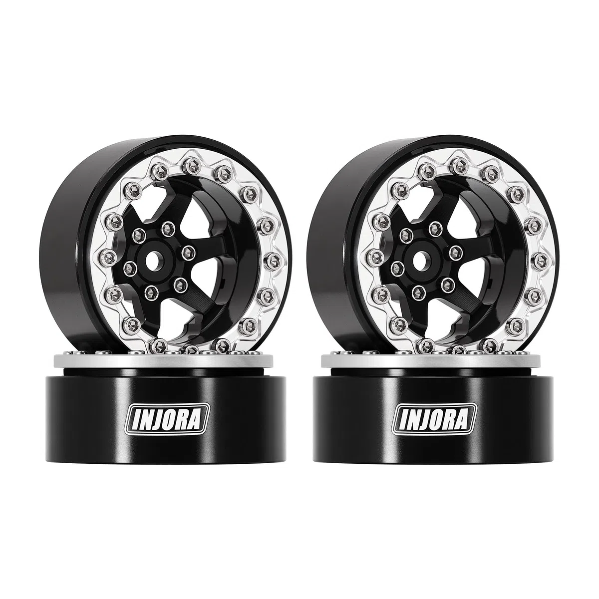 INJORA Cerchi Beadlock 1.3" in Alluminio Offset Negativo -5.25mm per SCX24 TRX4M 1/24 1/18 RC Crawler