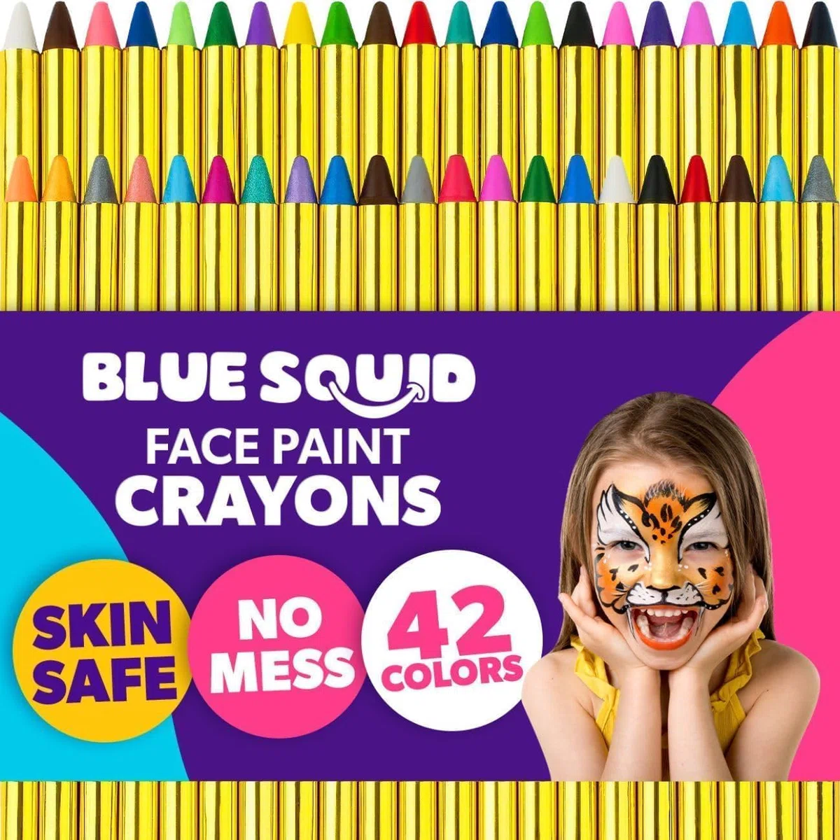 Blue Squid Set di trucchi per bambini, 36 colori, per il viso, per bambini, ideale per feste, ragazze, colori del viso, Halloween, carnevale, karnavel, trucco professionale