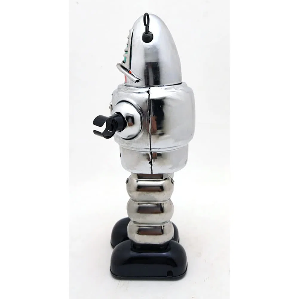 Wind Up Toy MS430 Recinzione Robot Latta Giocattolo Fotografia Oggetti di Scena Regali Creativi Vintage da Collezione Regalo per Bambini (Argento)